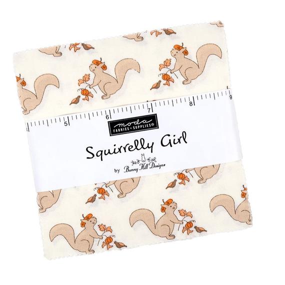Squirrelly Girl Charm Squares
