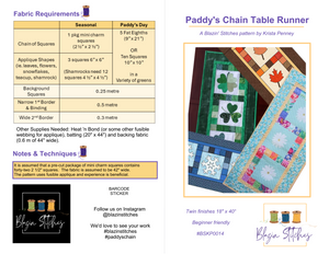 Paddy's Chain Table Runner Pattern